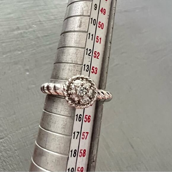 Judith Ripka 925 Sterling Silver CZ Ring Size 7 - Picture 6 of 8